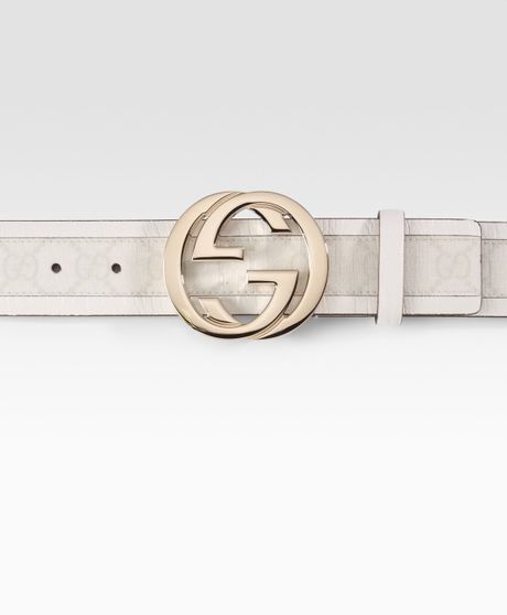 Gucci Interlocking G Belt in White for Men | Lyst