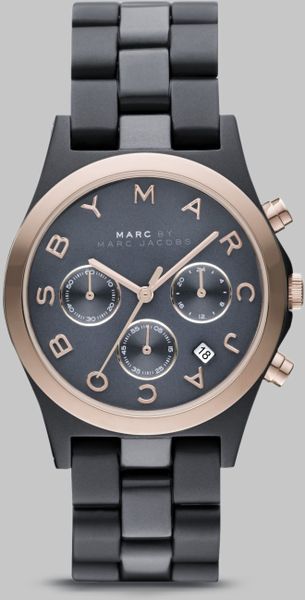 Marc By Marc Jacobs Gray & Rose Gold Ion Plated Chronograph Watch in Pink (gunmetal) - Lyst