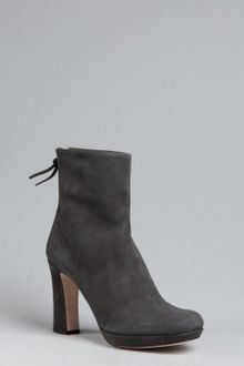 Miu Miu Smoke Suede Back Zip Ankle Boots - Lyst