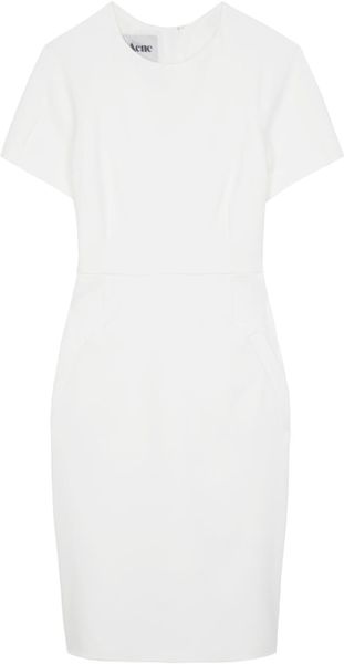 Acne Lucille Raw Edge Dress in White - Lyst