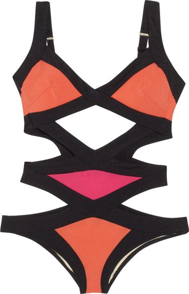 Agent Provocateur Mazzy Cutout Swimsuit in Orange - Lyst