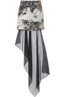 Aminaka Wilmont Printed Chiffon and Stretch-cotton Mini Skirt - Lyst