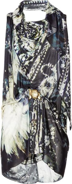 Balmain Draped Satin-jersey Tunic - Lyst