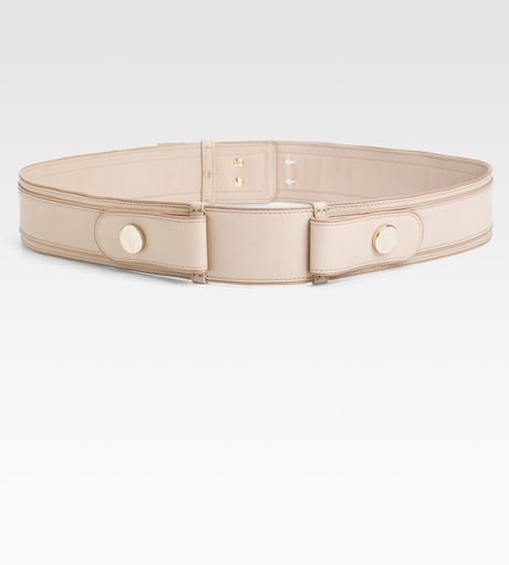 Chloé Dual Snap Belt in Beige (nude) - Lyst