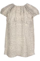 Giambattista Valli Dot Crepe Silk Chiffon Top