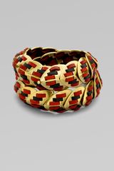 Giles & Brother Leather Accented Double Wrap Armor Bracelet