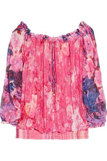Roberto Cavalli Printed Silk-chiffon Top - Lyst