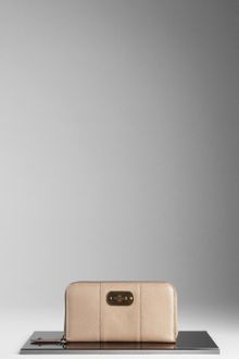 Burberry Grainy Leather Ziparound Wallet - Lyst