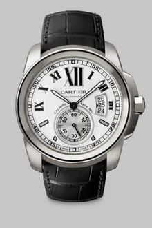 Cartier Calibre De Stainless Steel Watch On Alligator Strap - Lyst