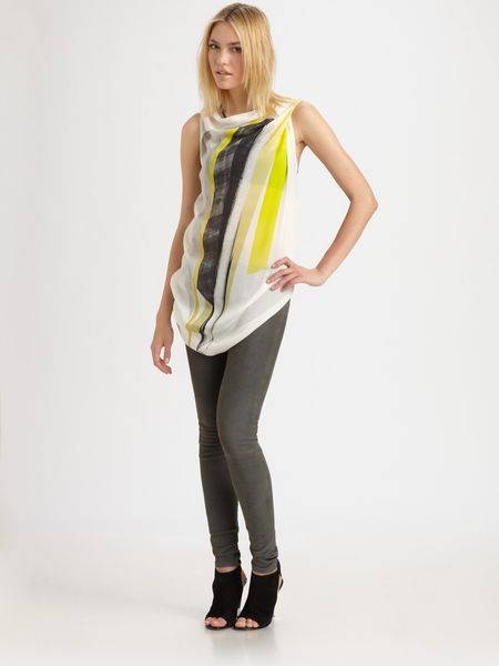 Helmut Lang Tilt Print Top in Multicolor (yellow) - Lyst