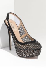 Valentino Crystal Stud Slingback