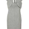 Alexander Mcqueen Houndstooth Silk And WoolBlend Dress in Gray (black) - Lyst