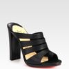Christian Louboutin Strappy Leather Slide in Black - Lyst
