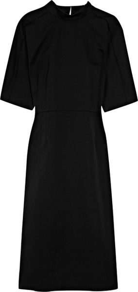 Jil Sander Longitude Structured Cottontwill Dress in Black - Lyst
