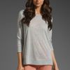 Lanston Tissue Jersey with Rib Boyfriend Pullover in Gray (heather grey) - Lyst