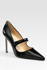 Manolo Blahnik Patent Leather Mary Jane Point Toe Pumps