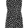 Miu Miu EmbellishedCollar Printed Crepe Dress in Black - Lyst