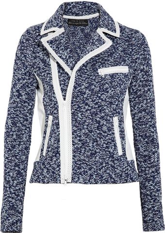 Rag & Bone Haver Leather-trimmed Knitted Cotton Jacket - Lyst