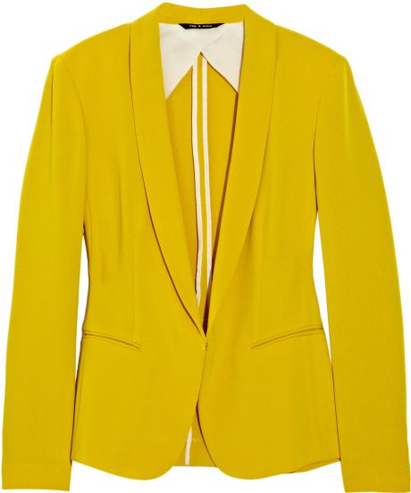 Rag & Bone Crepe Tuxedo Jacket in Yellow - Lyst