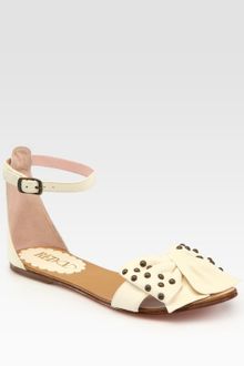 RED Valentino Studded Lambskin Bow Sandals - Lyst
