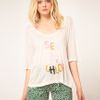See By Chloé See By Chloe Tape Print Tshirt in Beige (cream) - Lyst