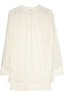 Temperley London Bette Button-Embellished Silk-Chiffon Top - Lyst