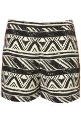 Topshop Aztec Flat Front Shorts