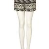 Topshop Aztec Flat Front Shorts in Black - Lyst