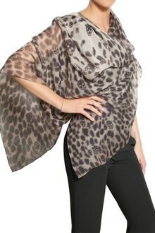 Alexander McQueen Leopard Skull Print Silk Chiffon Scarf - Lyst