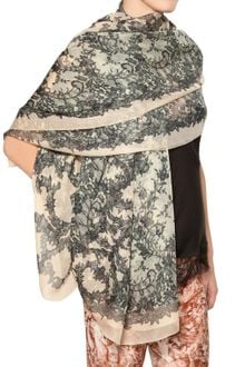 Alexander McQueen Printed Modal Cashmere Scarf - Lyst