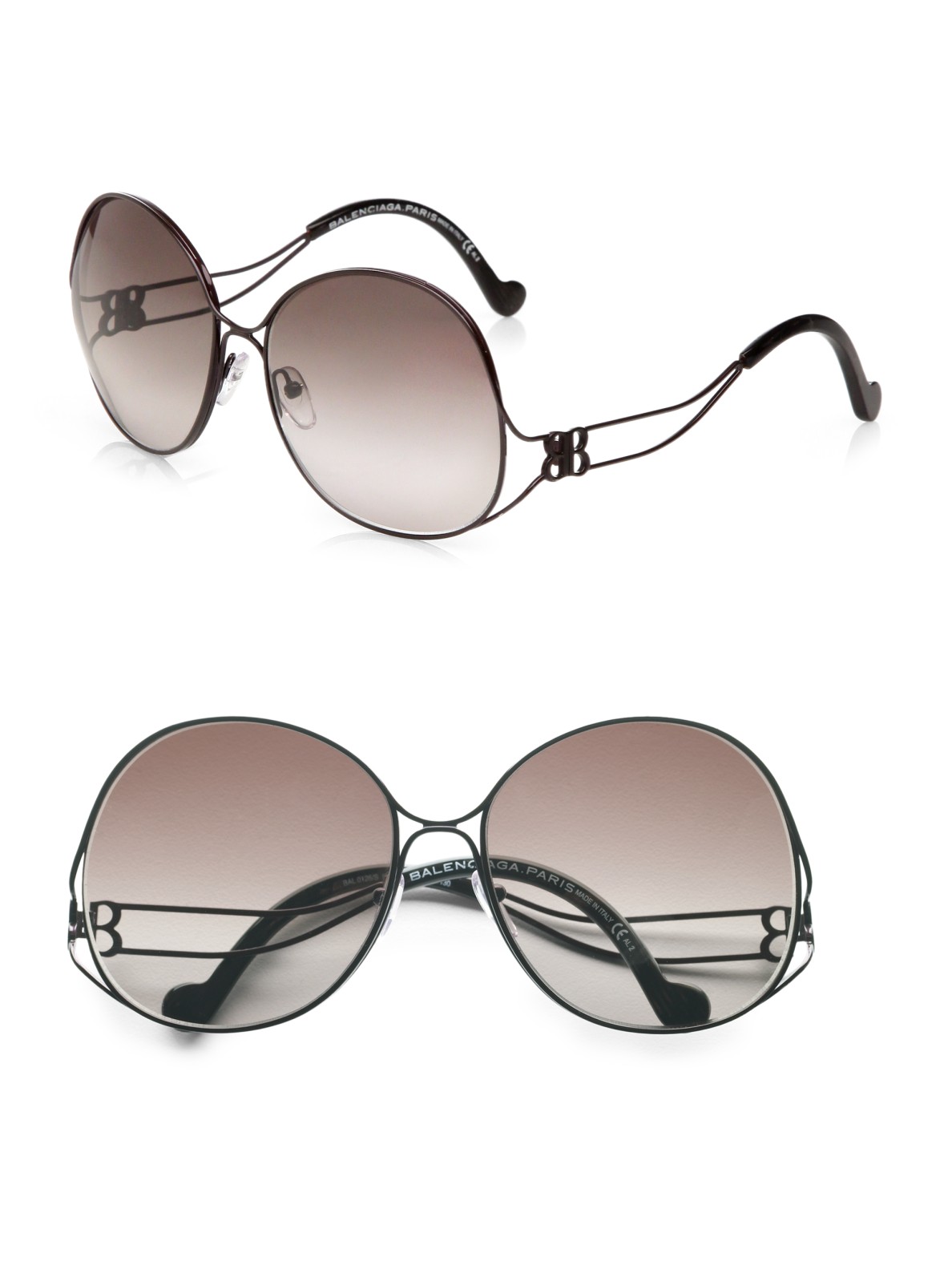 Balenciaga Oversized Metal Sunglasses in Blue (brown) Lyst