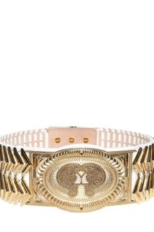 Balmain Gold Plated Brass Leather Belt - Lyst
