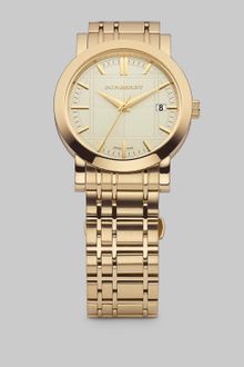 Burberry Engraved Gold Watch - Lyst