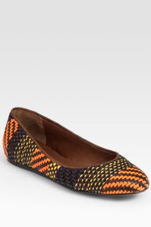 Burberry Raffia and Leather Ballet Flats - Lyst