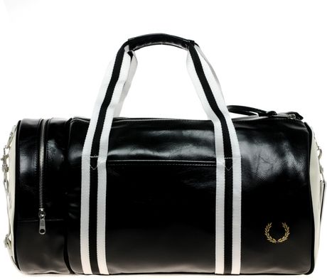 fred perry barrel bag black