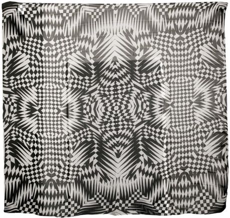 Gareth Pugh Chiffon Printed Scarf in Black - Lyst