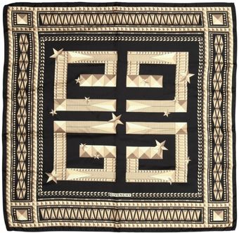 Givenchy Logo Printed Silk Twill Scarf - Lyst