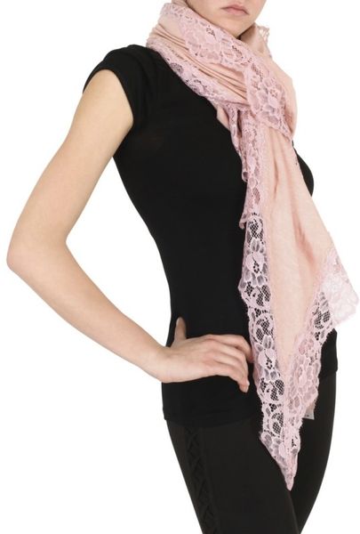 Marucelli Jersey and Lace Scarf in Pink (rose) - Lyst
