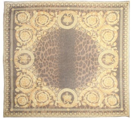 Versace Barrocco Modal Cashmere Twill Foulard in Beige - Lyst