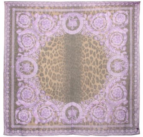 Versace Barrocco Modal Cashmere Twill Foulard in Purple - Lyst