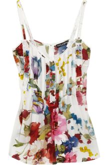 Dolce & Gabbana Floral-print Silk-blend Crepe De Chine Top - Lyst