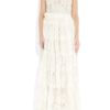 Lanvin Tulletrimmed Lace Gown in Beige (ivory) - Lyst