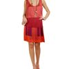 Lanvin Tiered Fringed Silk Satin Dress in Red (multi) - Lyst