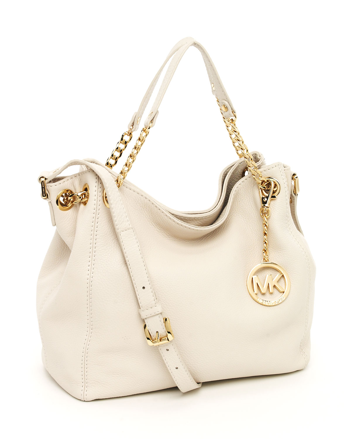 michael kors white leather shoulder bag