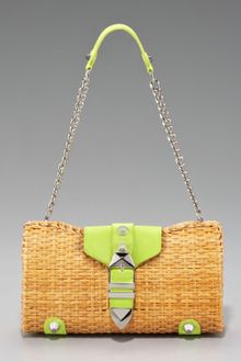 Rebecca Minkoff Fairy Tale Raffia-leather Clutch - Lyst