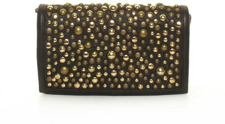 Sara Berman Max Studded Clutch  Bubble Black in Black - Lyst
