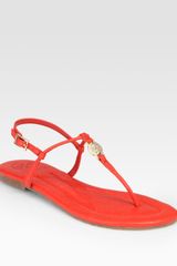 Tory Burch Emmy Leather T-strap Slingback Thong Sandals