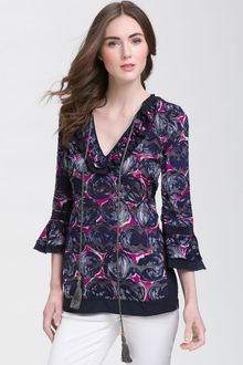 Tory Burch Gwenna Printed Sheer Tunic - Lyst
