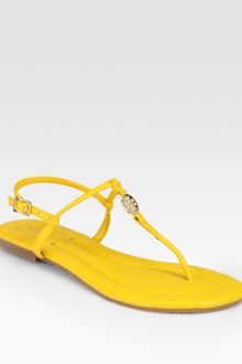 Tory Burch Emmy Leather T-strap Slingback Thong Sandals - Lyst