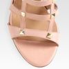 Valentino Studded Leather Cage Sandals in Pink (rose) - Lyst